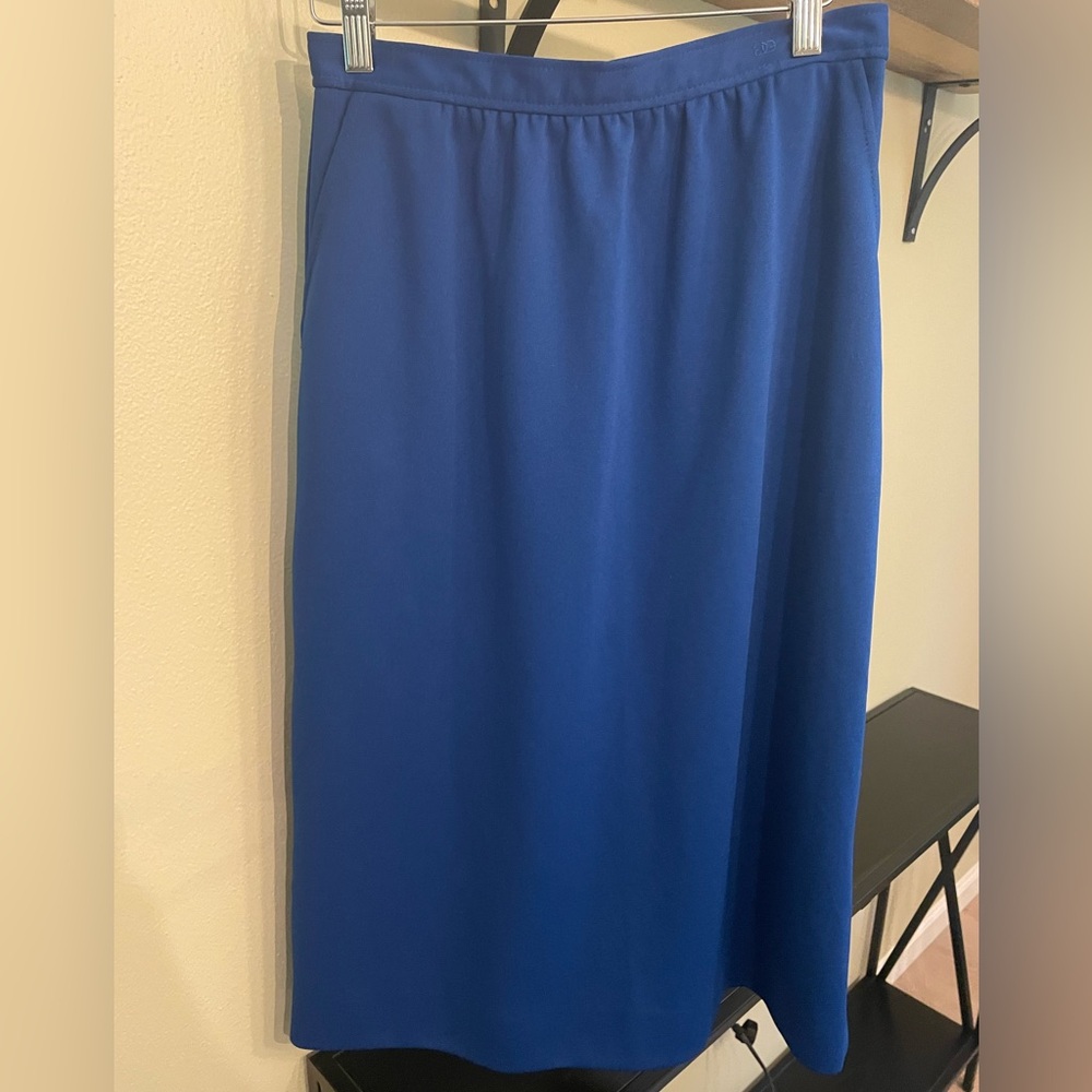Vintage Givenchy Sport Blue Midi Pencil Skirt for Work Size 14